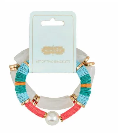 Sequin Bracelet Set- White