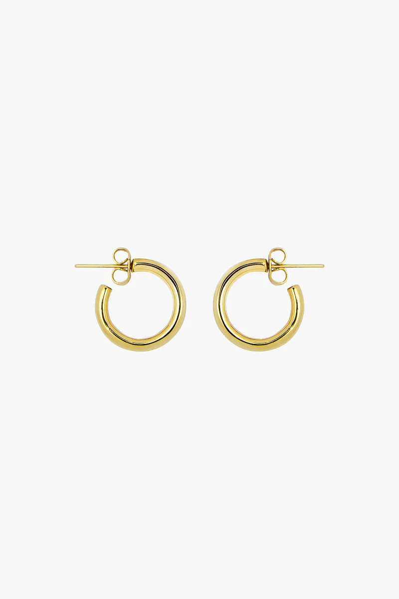 Small hoop earring gold plated (15mm)