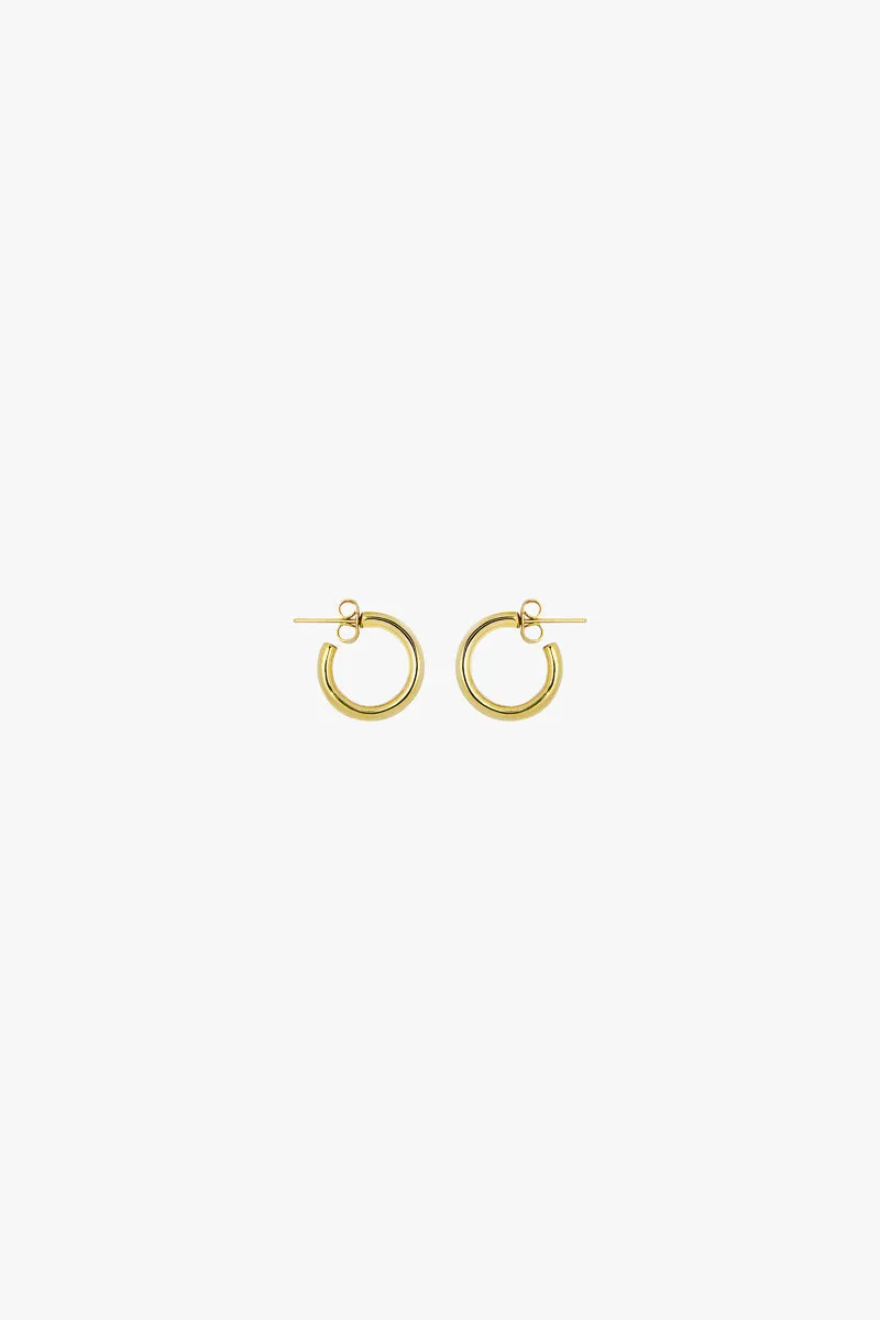 Small hoop earring gold plated (15mm)