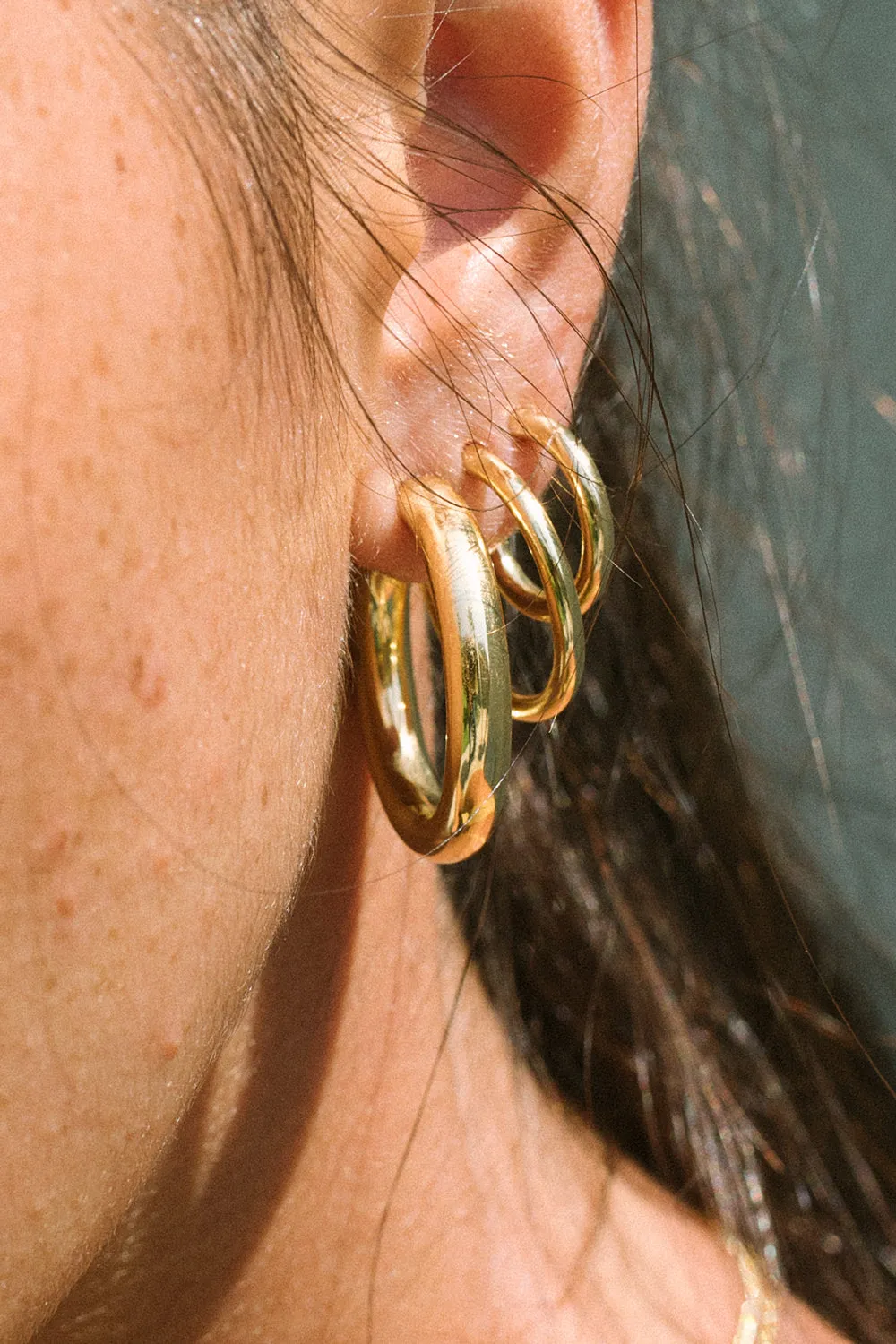 Small hoop earring gold plated (15mm)