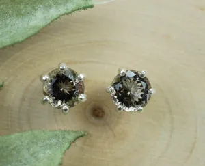 Smoky Quartz Earrings; Genuine Untreated USA Quartz; 1.445cts