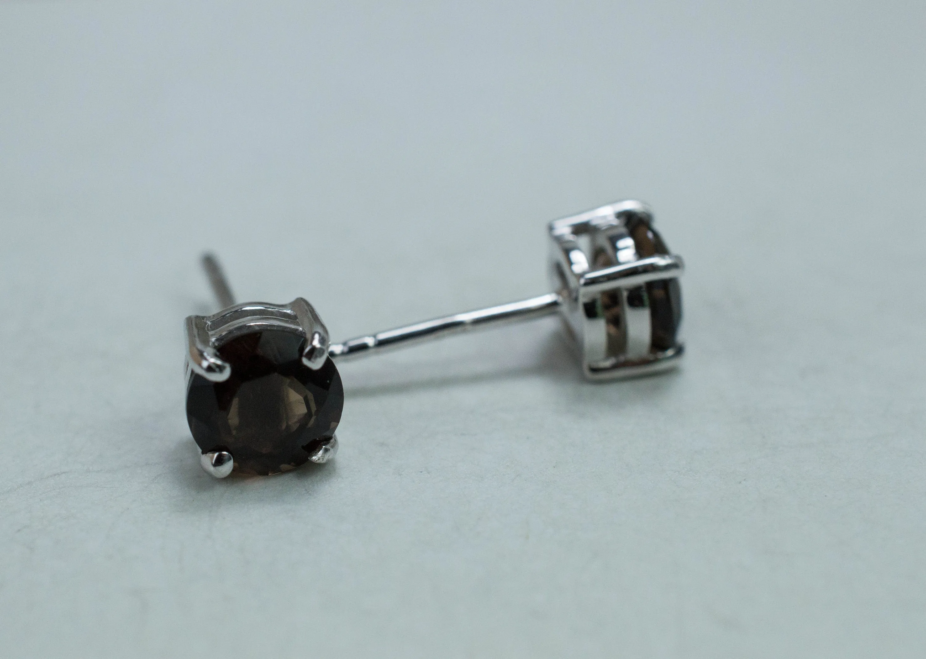 Smoky Quartz Earrings; Genuine Untreated USA Quartz; 1.465cts