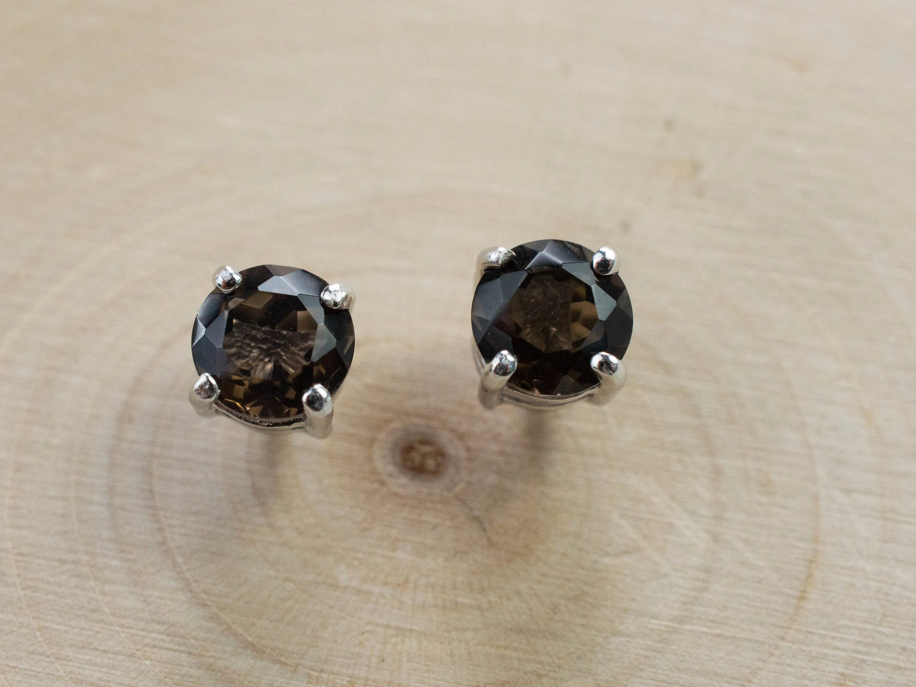 Smoky Quartz Earrings; Genuine Untreated USA Quartz; 1.465cts