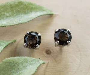 Smoky Quartz Earrings; Genuine Untreated USA Quartz; 1.465cts