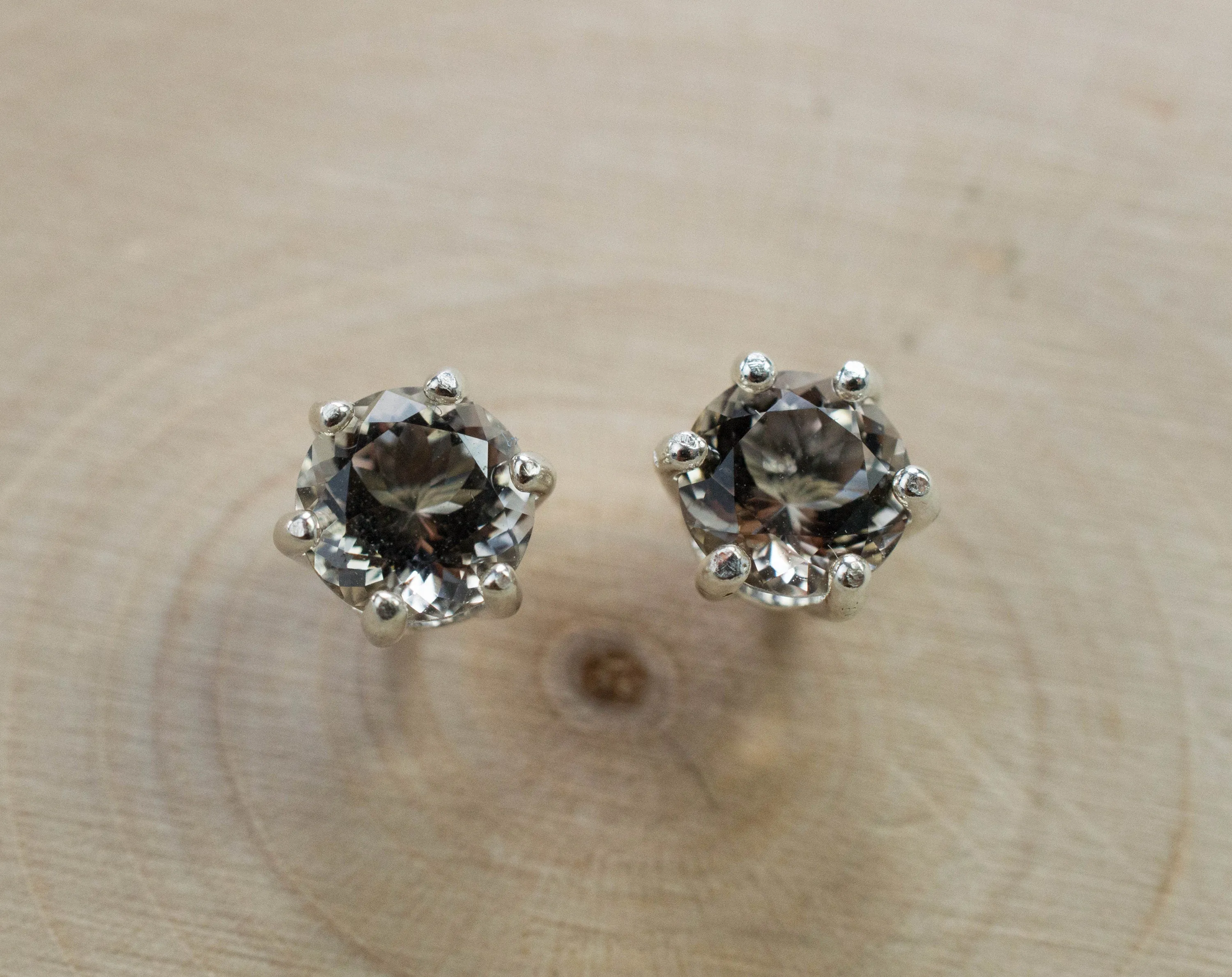 Smoky Quartz Earrings; Genuine Untreated USA Quartz; 1.470cts