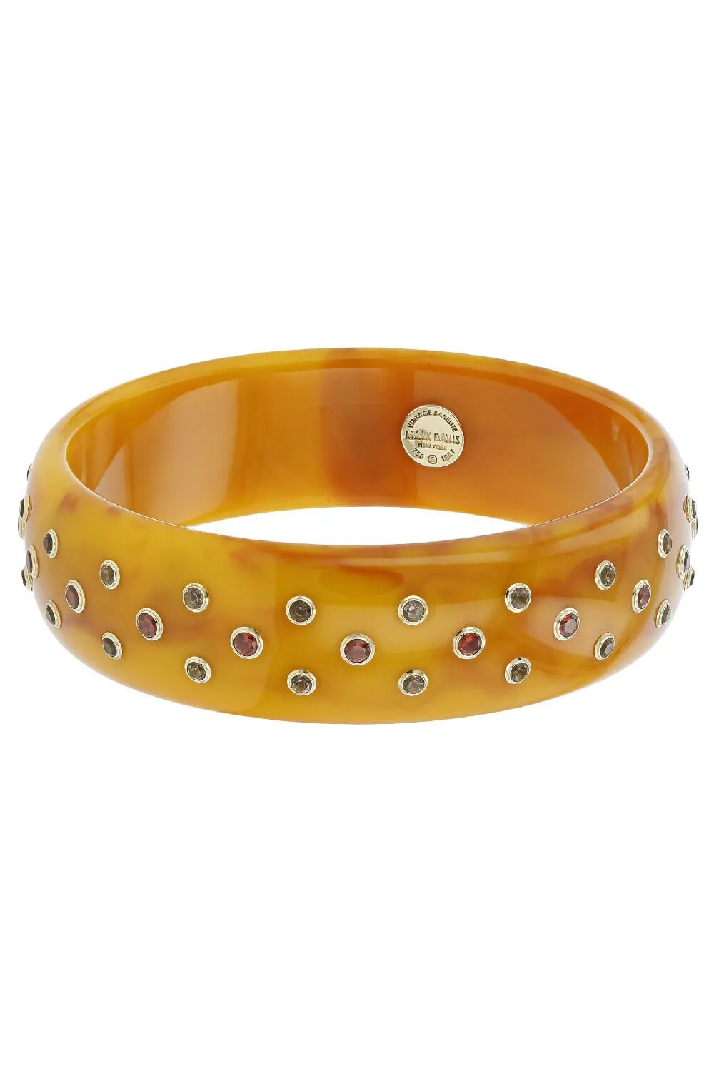 Smoky Quartz Orange Bakelite Bangle