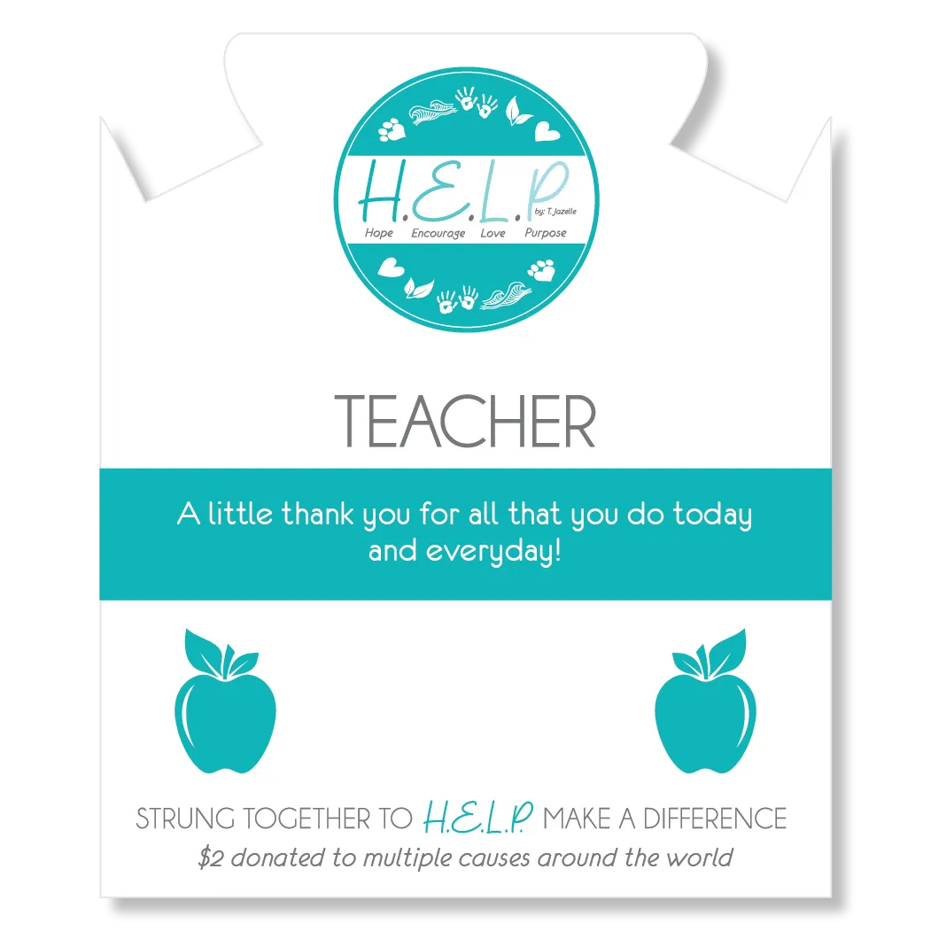 Teacher Charm with Lemonade Jade Charity Bracelet