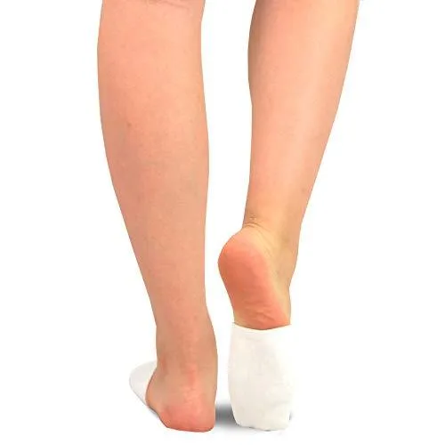 TeeHee Socks Women's Casual Bamboo Toe Topper White 5-Pack (12033)