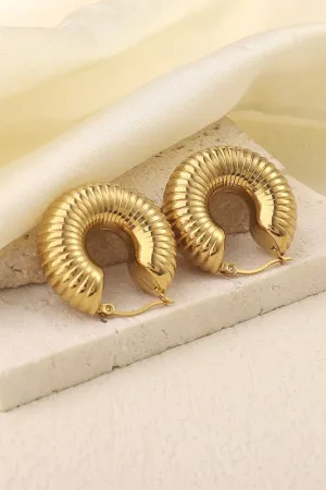 The Allora 18k Gold Plated Textured Hoop Earring