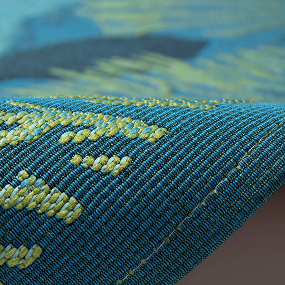 Trans-Ocean ESENCIA Indoor/Outdoor Power Loomed Latex Back Non Slip Mat  - Lapis