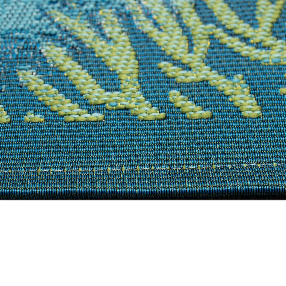Trans-Ocean ESENCIA Indoor/Outdoor Power Loomed Latex Back Non Slip Mat  - Lapis
