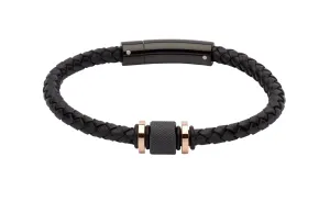 Unique & Co Black Leather Bracelet B347BL