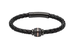 Unique & Co Black Leather Bracelet B348BL