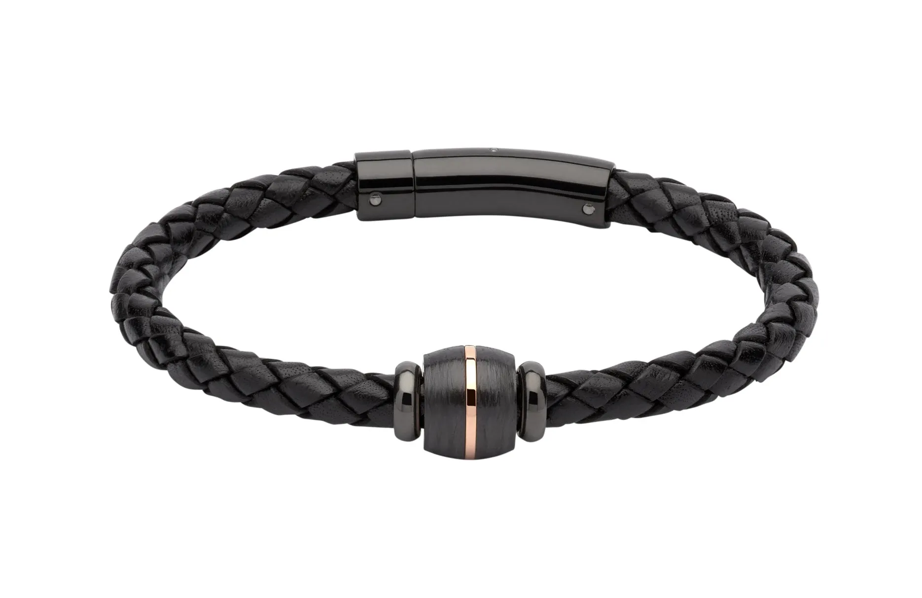 Unique & Co Black Leather Bracelet B348BL